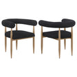 Furniture City Houma - Coaster - Dunmore Boucle Upholstered Dining Arm Chair Black (Set of 2) - 105762