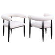 Furniture City Houma - Coaster - Dunmore Boucle Upholstered Dining Arm Chair Cream (Set of 2) - 105782