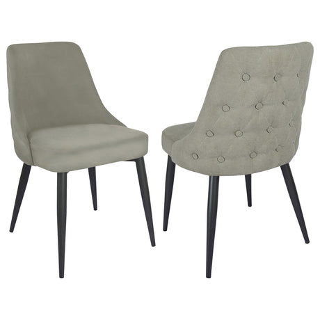 Furniture City Houma - Coaster - Cosmo Upholstered Dining Side Chair Light Grey (Set of 2) - 106044