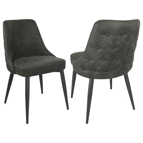 Furniture City Houma - Coaster - Cosmo Upholstered Dining Side Chair Grey (Set of 2) - 106046