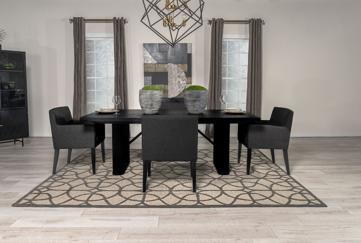 Furniture City Houma - Coaster - Catherine 5-piece Rectangular Dining Table Set Black - 106251-S5