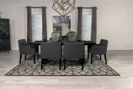 Furniture City Houma - Coaster - Catherine 7-piece Rectangular Dining Table Set Black - 106251-S7