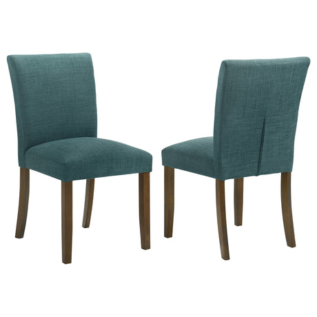 Furniture City Houma - Coaster - Cantley Upholstered Dining Side Chair Teal Blue (Set of 2) - 106377
