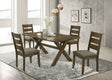 Furniture City Houma - Coaster - Alston 5-piece Rectangular Dining Table Set Knotty Nutmeg - 106381-S5