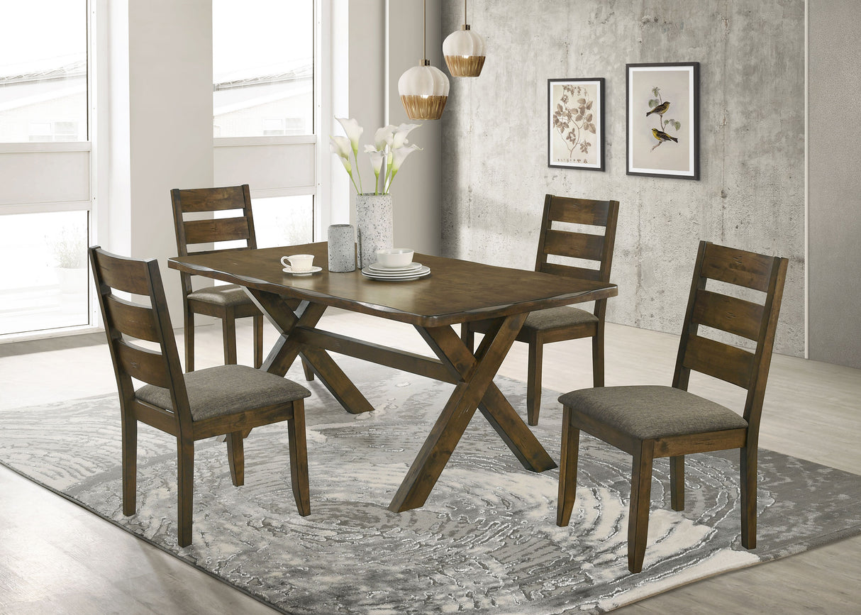 Furniture City Houma - Coaster - Alston 5-piece Rectangular Dining Table Set Knotty Nutmeg - 106381-S5