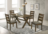 Furniture City Houma - Coaster - Alston 5-piece Rectangular Dining Table Set Knotty Nutmeg - 106381-S5