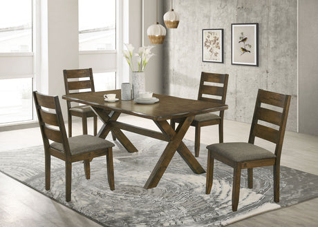 Furniture City Houma - Coaster - Alston 5-piece Rectangular Dining Table Set Knotty Nutmeg - 106381-S5