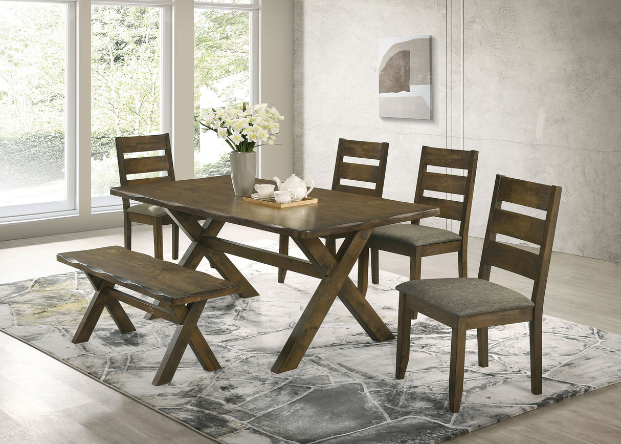 Furniture City Houma - Coaster - Alston 6-piece Rectangular Dining Table Set Knotty Nutmeg - 106381-S6