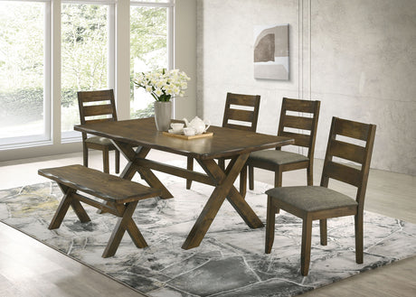Furniture City Houma - Coaster - Alston 6-piece Rectangular Dining Table Set Knotty Nutmeg - 106381-S6
