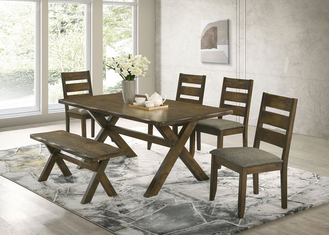 Furniture City Houma - Coaster - Alston 6-piece Rectangular Dining Table Set Knotty Nutmeg - 106381-S6