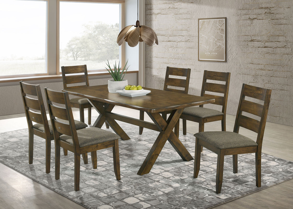 Furniture City Houma - Coaster - Alston 7-piece Rectangular Dining Table Set Knotty Nutmeg - 106381-S7