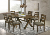 Furniture City Houma - Coaster - Alston 7-piece Rectangular Dining Table Set Knotty Nutmeg - 106381-S7