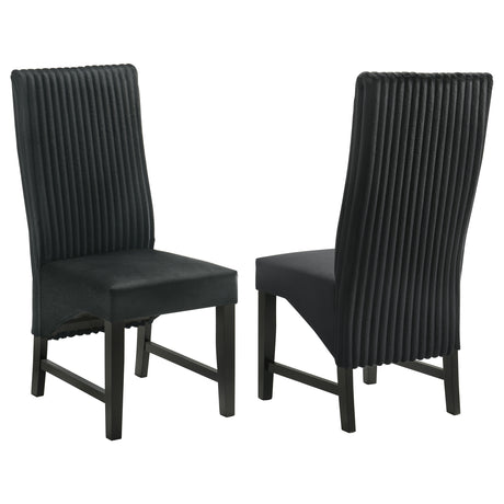 Furniture City Houma - Coaster - Barrand Upholstered Dining Side Chair Black (Set of 2) - 106387