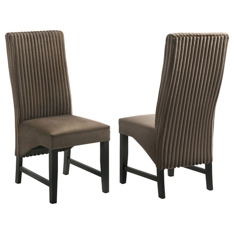 Furniture City Houma - Coaster - Barrand Upholstered Dining Side Chair Chocolate (Set of 2) - 106388