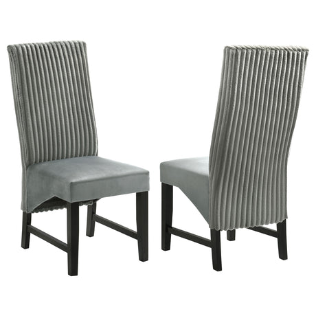Furniture City Houma - Coaster - Barrand Upholstered Dining Side Chair Grey (Set of 2) - 106389