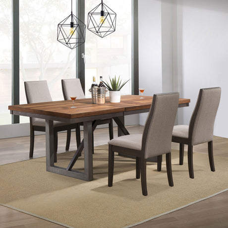 Furniture City Houma - Coaster - Spring Creek 5-piece Rectangular Dining Table Set Taupe - 106581-S5G