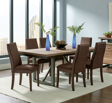 Furniture City Houma - Coaster - Spring Creek 7-piece Rectangular Dining Table Set Chocolate - 106581-S7