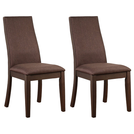 Furniture City Houma - Coaster - Spring Creek Upholstered Dining Chair Chocolate (Set of 2) - 106582