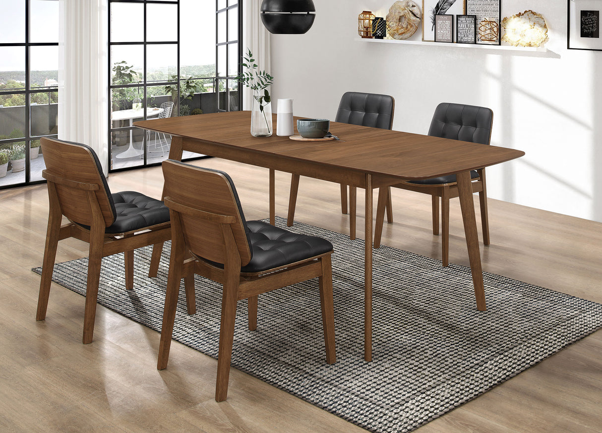 Furniture City Houma - Coaster - Redbridge Rectangular 5-piece Dining Set Natural Walnut - 106591-S5K
