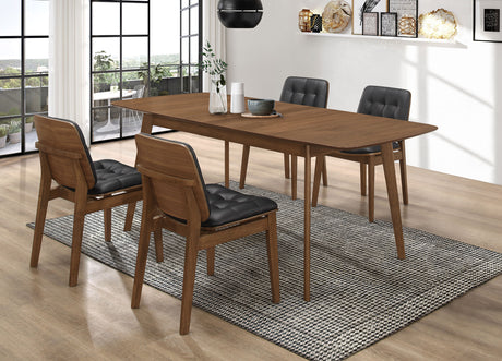 Furniture City Houma - Coaster - Redbridge Rectangular 5-piece Dining Set Natural Walnut - 106591-S5K
