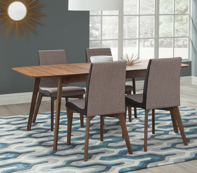 Furniture City Houma - Coaster - Redbridge 5-piece Rectangular Dining Set Natural Walnut - 106591-S5