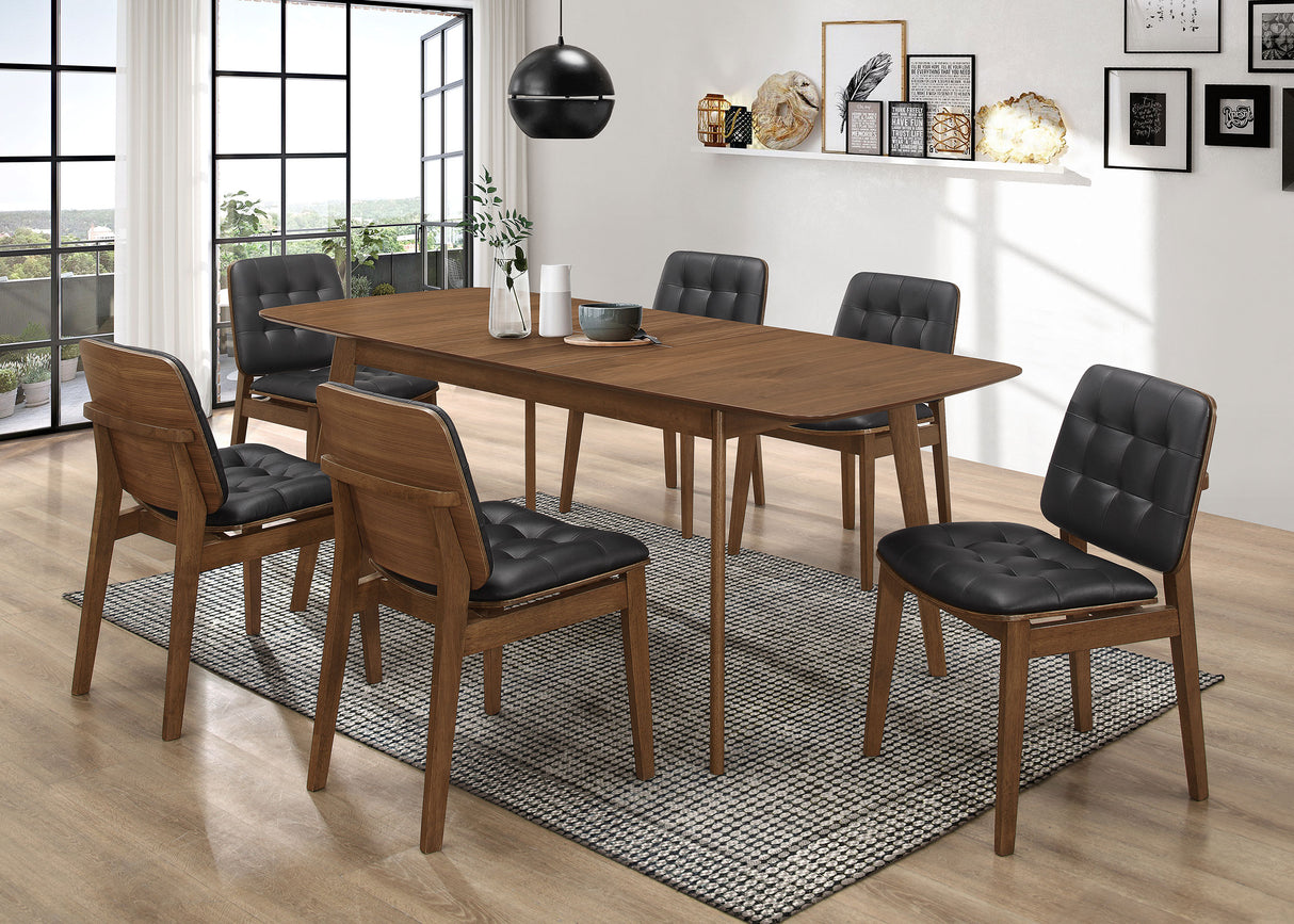 Furniture City Houma - Coaster - Redbridge Rectangular 7-piece Dining Set Natural Walnut - 106591-S7K