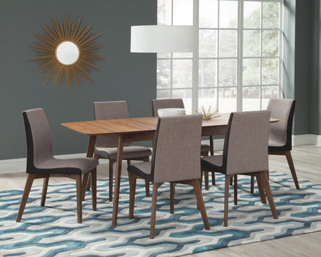 Furniture City Houma - Coaster - Redbridge 7-piece Rectangular Dining Set Natural Walnut - 106591-S7