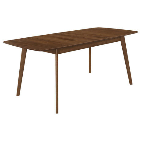 Furniture City Houma - Coaster - Redbridge 75-inch Extension Leaf Dining Table Natural Walnut - 106591