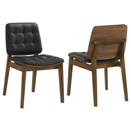 Furniture City Houma - Coaster - Redbridge Upholstered Dining Side Chair Walnut (Set of 2) - 106596