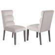 Furniture City Houma - Coaster - Carla Velvet Upholstered Dining Side Chair Stone (Set of 2) - 106683