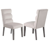 Furniture City Houma - Coaster - Carla Velvet Upholstered Dining Side Chair Stone (Set of 2) - 106683
