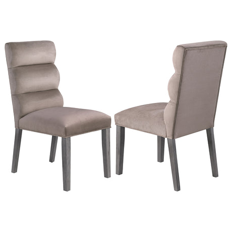 Furniture City Houma - Coaster - Carla Velvet Upholstered Dining Side Chair Ash (Set of 2) - 106684