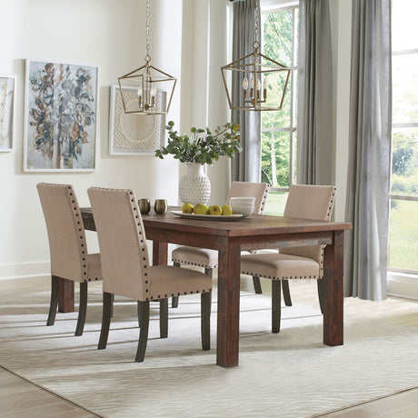 Furniture City Houma - Coaster - Coleman 5-piece Rectangular Dining Set Rustic Golden Brown - 107041-S5A