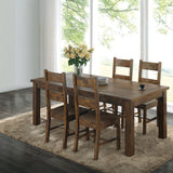 Furniture City Houma - Coaster - Coleman 5-piece Rectangular Dining Set Rustic Golden Brown - 107041-S5