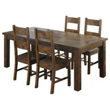 Coleman 5-piece Rectangular Dining Set Rustic Golden Brown