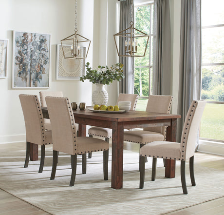 Furniture City Houma - Coaster - Coleman 7-piece Rectangular Dining Set Rustic Golden Brown - 107041-S7A