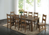 Furniture City Houma - Coaster - Coleman 9-piece Rectangular Dining Set Rustic Golden Brown - 107041-S9