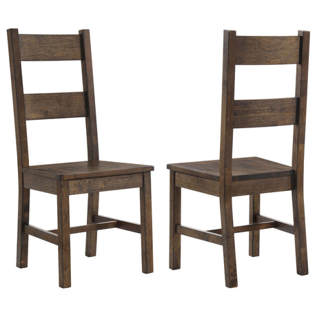 Furniture City Houma - Coaster - Coleman Dining Side Chair Rustic Golden Brown (Set of 2) - 107042