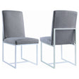 Furniture City Houma - Coaster - Mackinnon Upholstered Dining Side Chair Grey (Set of 2) - 107143