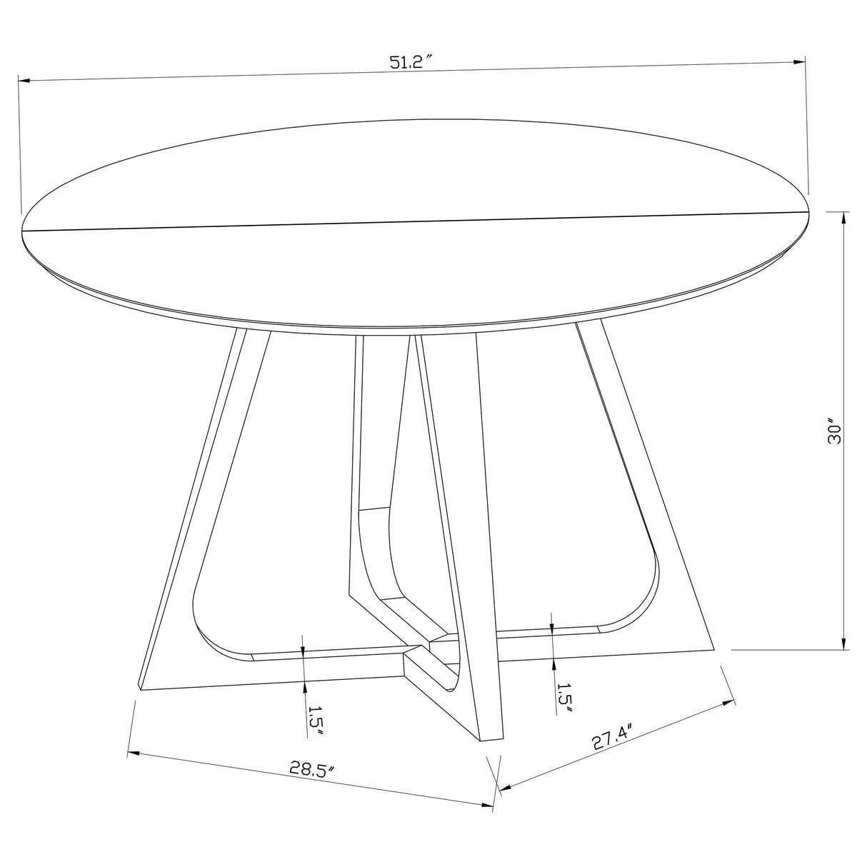 Gwynn Round 51-inch Marble Stainless Steel Dining Table Gold