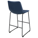Zuni Faux Leather Upholstered Bar Chair Blue (Set of 2)