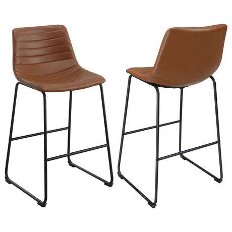 Furniture City Houma - Coaster - Zuni Upholstered Counter Height Chair Saddle (Set of 2) - 107218
