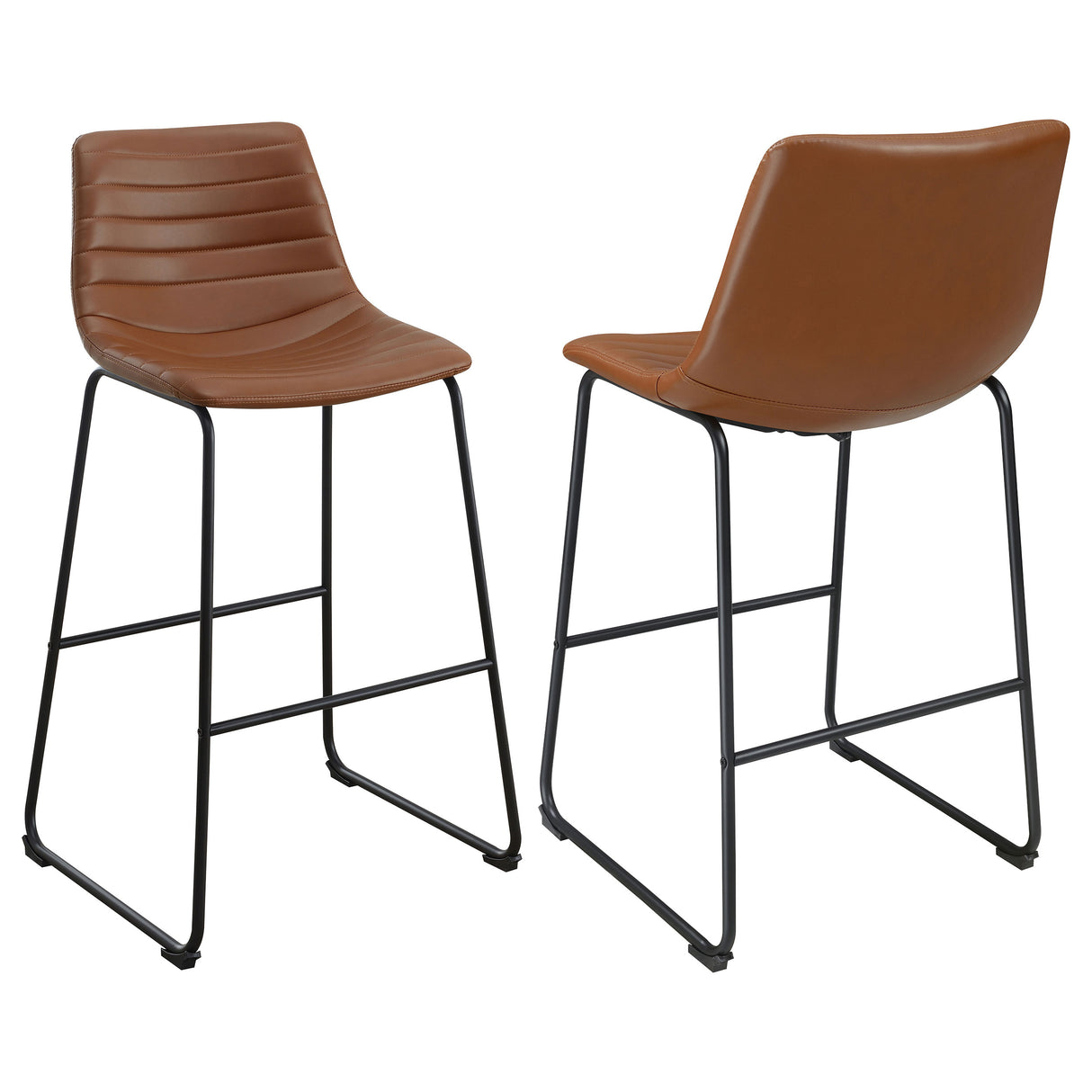 Furniture City Houma - Coaster - Zuni Faux Leather Upholstered Bar Chair Saddle (Set of 2) - 107219