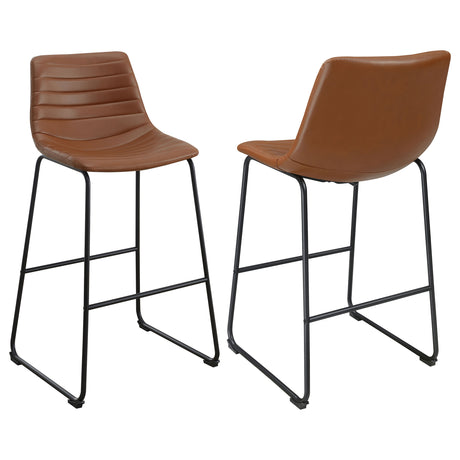 Furniture City Houma - Coaster - Zuni Faux Leather Upholstered Bar Chair Saddle (Set of 2) - 107219