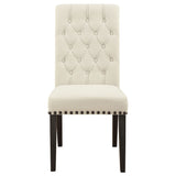 Alana Fabric Upholstered Dining Side Chair Beige (Set of 2)