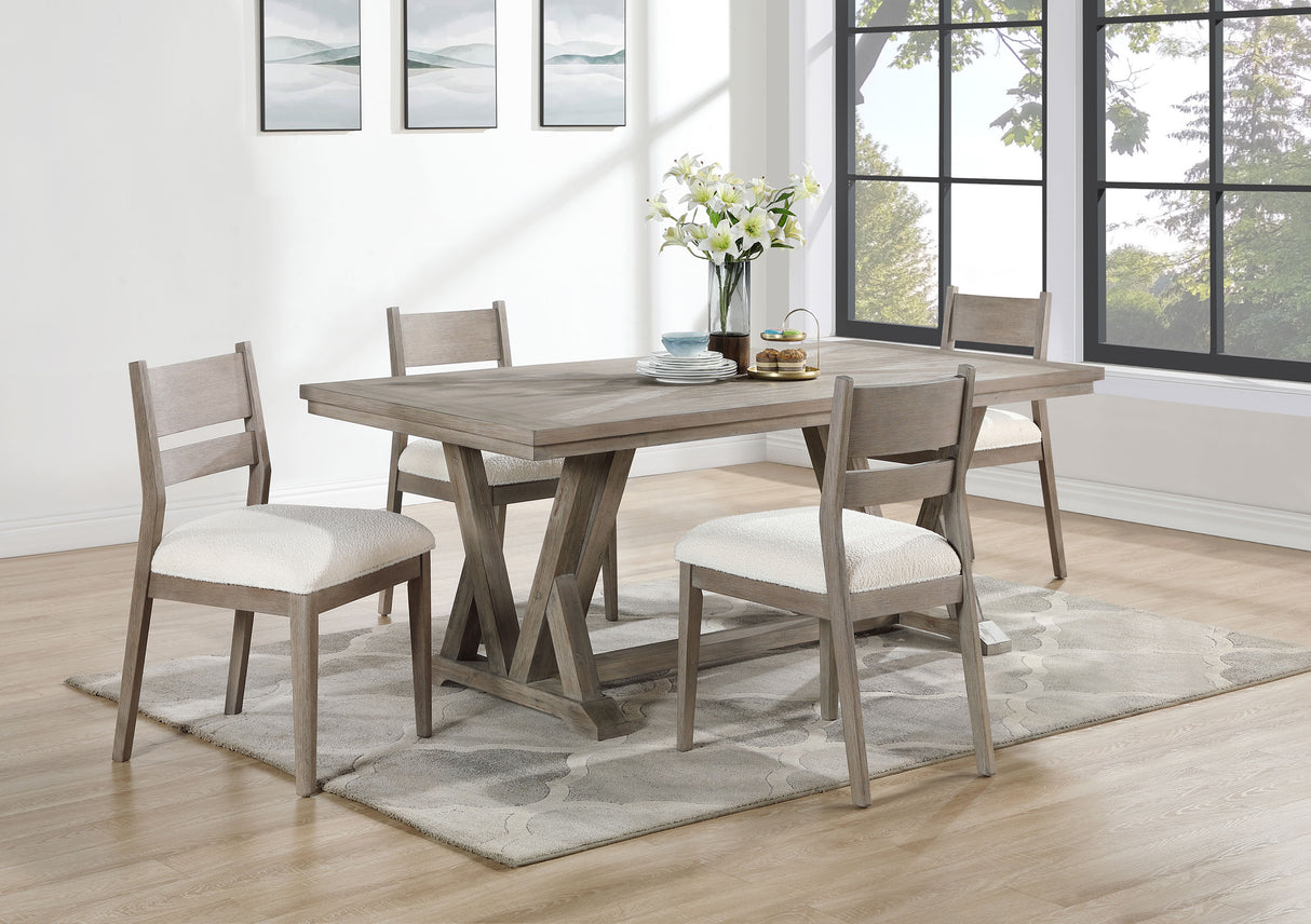 Furniture City Houma - Coaster - Cornelia 5-piece Rectangular Dining Table Set Coastal Grey  - 107441-S5