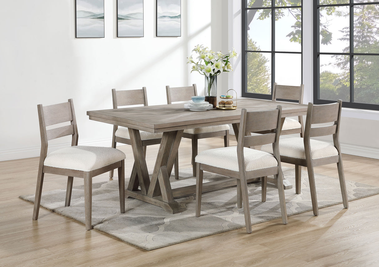 Furniture City Houma - Coaster - Cornelia 7-piece Rectangular Dining Table Set Coastal Grey  - 107441-S7