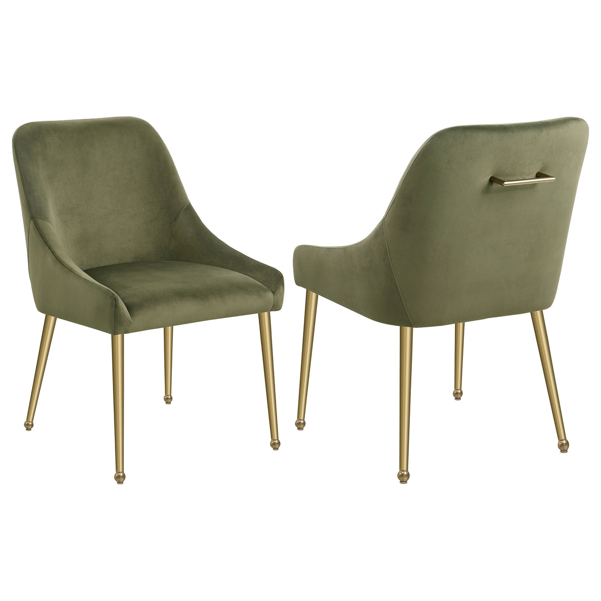 Furniture City Houma - Coaster - Mayette Upholstered Dining Side Chair Olive (Set of 2) - 107572