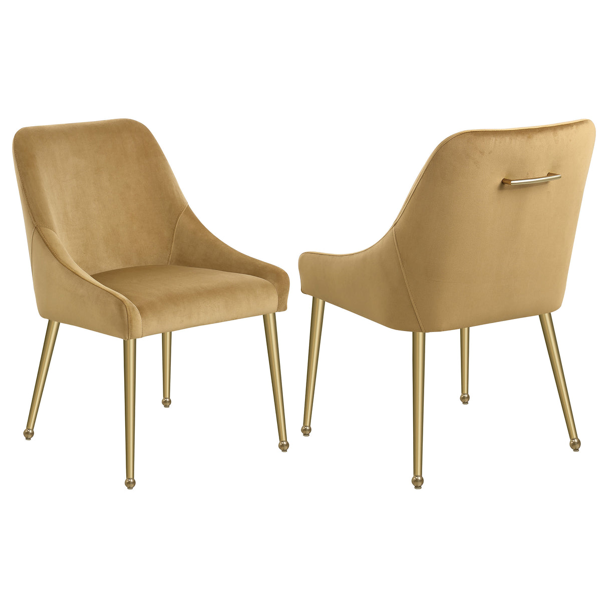Furniture City Houma - Coaster - Mayette Upholstered Dining Side Chair Cognac (Set of 2) - 107582