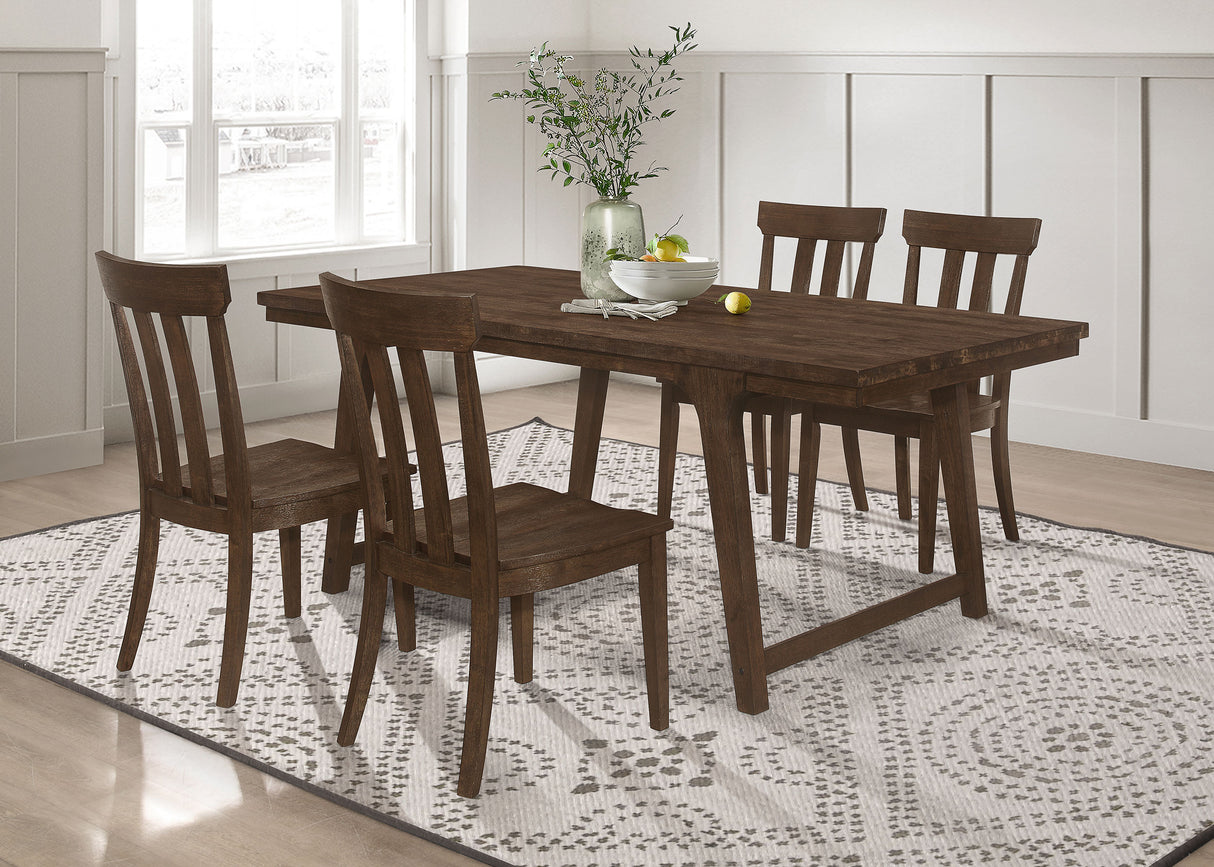 Furniture City Houma - Coaster - Reynolds 5-piece Rectangular Dining Table Set Brown Oak - 107591-S5